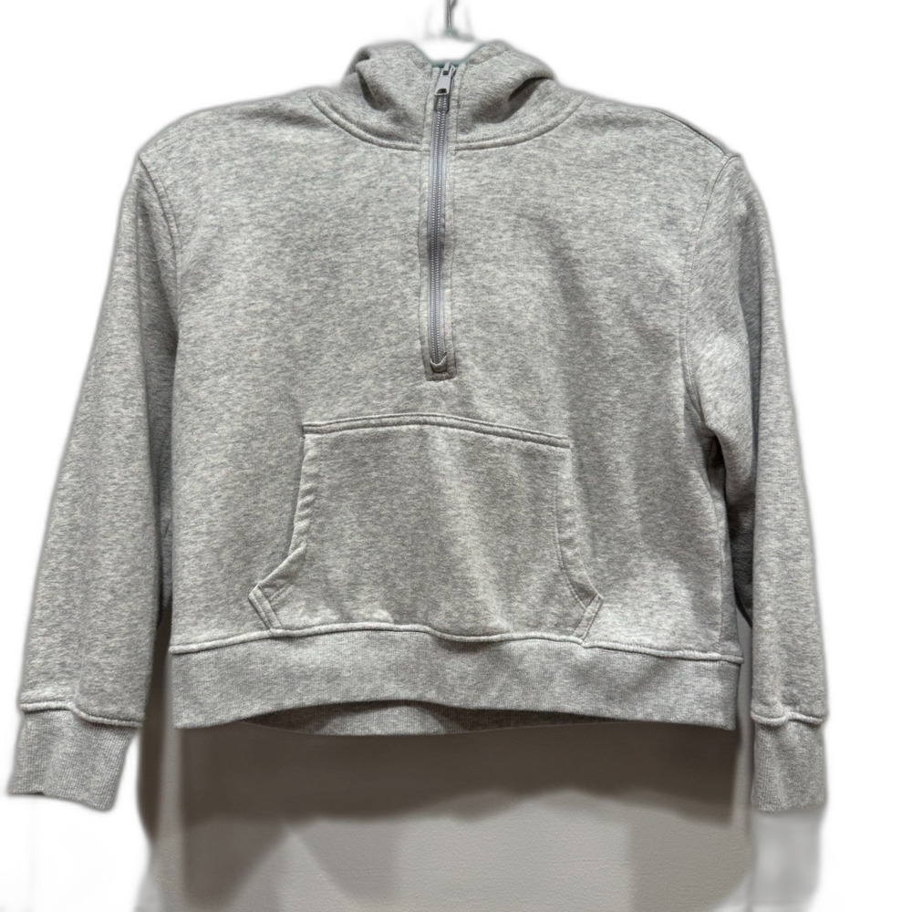 Colorful Planet Hoodie Sweatshirt Quarter Zip Gray Soft Cozy Girls sz Large 12
